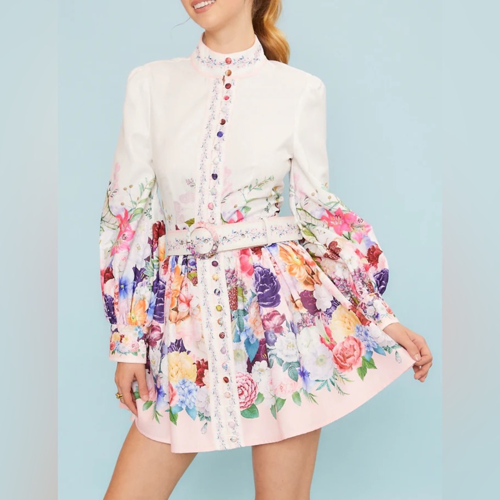 Mainstrip floral long sleeve mini dress